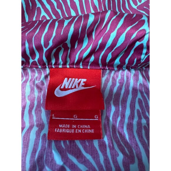 Nike Full Zip Hooded Windrunner Jacket in Purple and Mint Zebra Size L - Picture 8 of 12